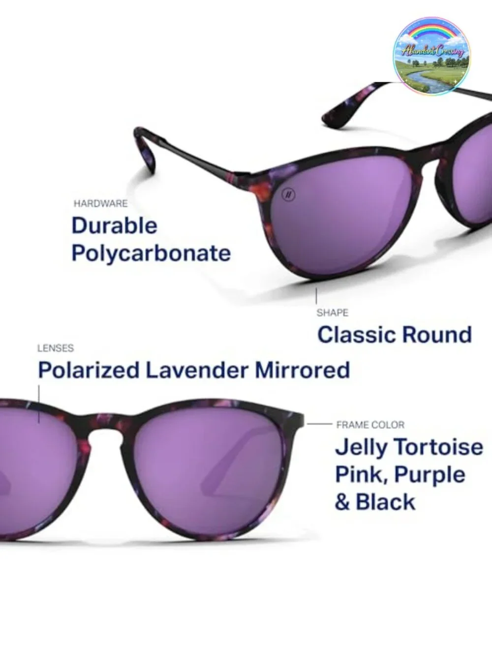 Polarized Sunglasses Classic Shape Mixed Metal Frame 100% UV Protection